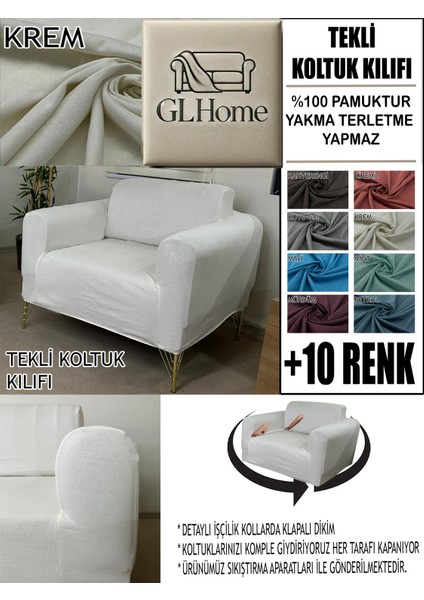 %100 Pamuk Fransız Kumaş Tekli Komple Giydirme Tekli & Berjer , Bohem, Porto, Vb Model Koltuk Kılıfı