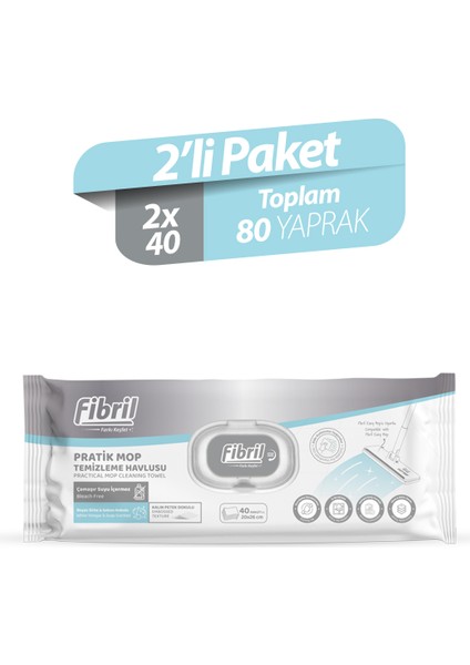 Mop Temizleme Havlusu 2 Paket 80 Yaprak