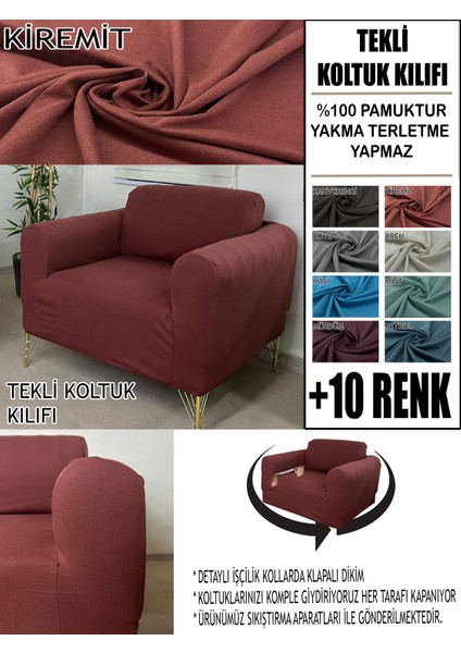 %100 Pamuk Fransız Kumaş Tekli Komple Giydirme Tekli & Berjer , Bohem, Porto, Vb Model Koltuk Kılıfı