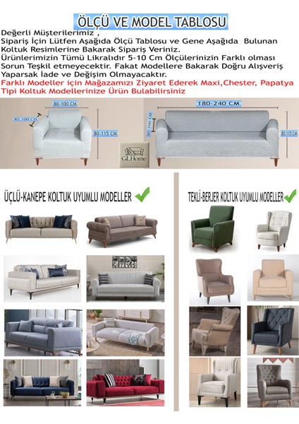 %100 Pamuk Fransız Kumaş Tekli Komple Giydirme Tekli & Berjer , Bohem, Porto, Vb Model Koltuk Kılıfı