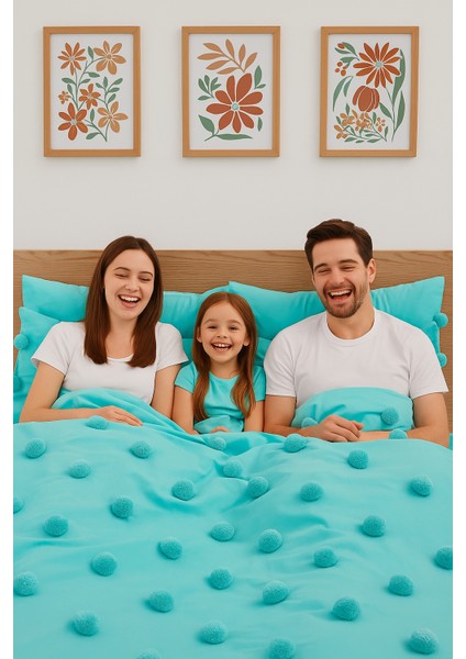 Courchevel Özel Tasarım Nevresim Takımı Çift Kişilik Mint