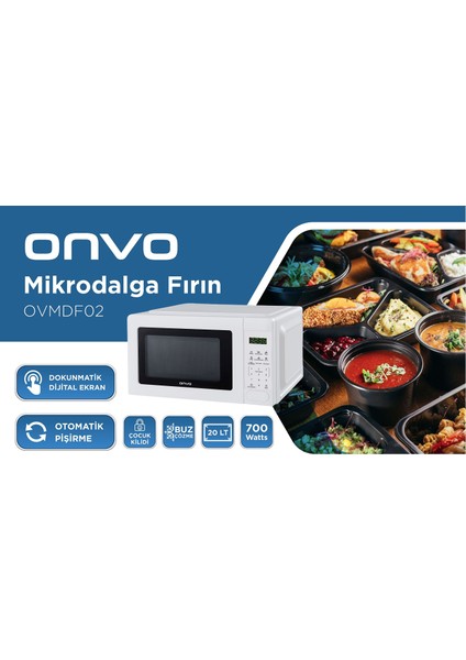 OVMDF02 20LT Dijital Mikrodalga Fırın - Beyaz fırsatları