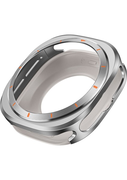 Samsung Galaxy Watch Ultra 47MM Saat Kılıfı Alüminyum Alaşım + Pc Koruyucu Kapak - Gri + Turuncu (Yurt Dışından) fırsatları