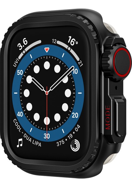 Apple Watch Se (2023)/SE (2022)/SE/6/5/4 44 mm - Ultra 49 mm Transfer Kapağı Için Metal Kasa - Siyah (Yurt Dışından)