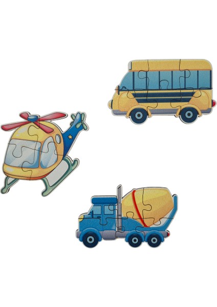 Araçlar Vehicles / 13 Adet Puzzle Yapboz Puzzle / 82 Parça Okul Öncesi Zeka Geliştirici Oyuncak indirimleri