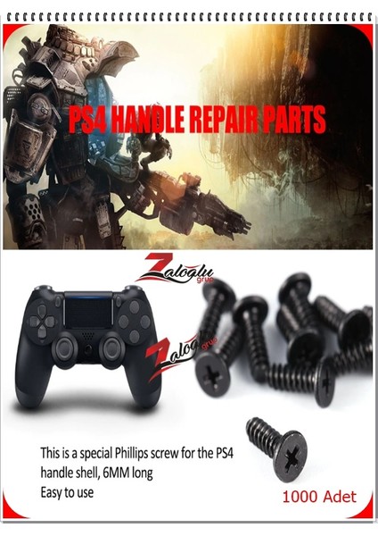 Ps4 Playstation Dualshock Kol Vidası V1 ve V2 Kollara Uygundur 100 Adet
