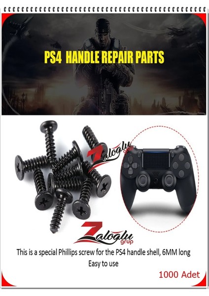 Ps4 Playstation Dualshock Kol Kasa Vidası V1 ve V2 Kollara Uygundur 10 Adet fiyatları