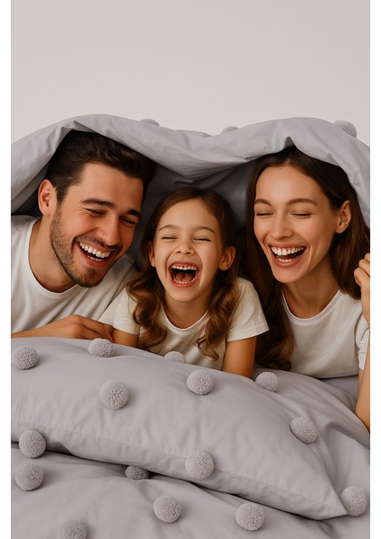 Courchevel Özel Tasarım Nevresim Takımı Çift Kişilik Gri