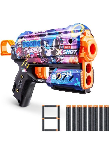 X-Shot Skins Flux Sonic The Hedgehog 8 Mermili Sünger Dart Atan Silah 21 cm 57952 Super Speed fiyatları