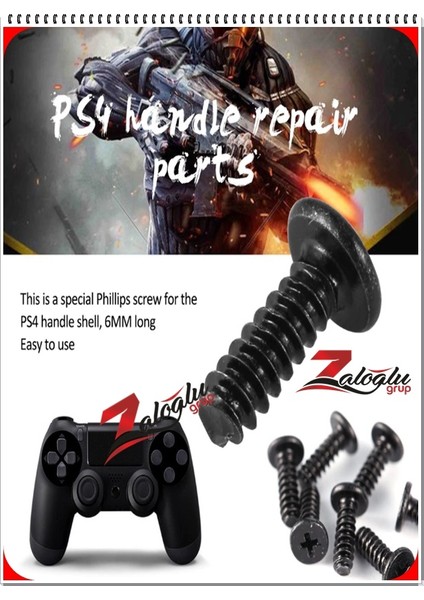 Ps4 Playstation Dualshock Kol Kasa Vidası V1 ve V2 Kollara Uygundur 10 Adet modelleri