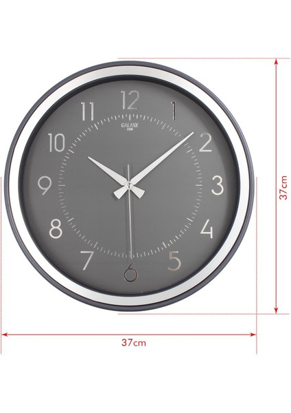 Füme Kasa Gri Çerçeve Duvar Saati 37 cm fırsatları