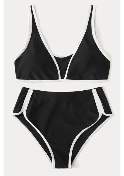 Kadın Siyah Pedli Yüksel Bel Sütyen Külot Takımı modelleri