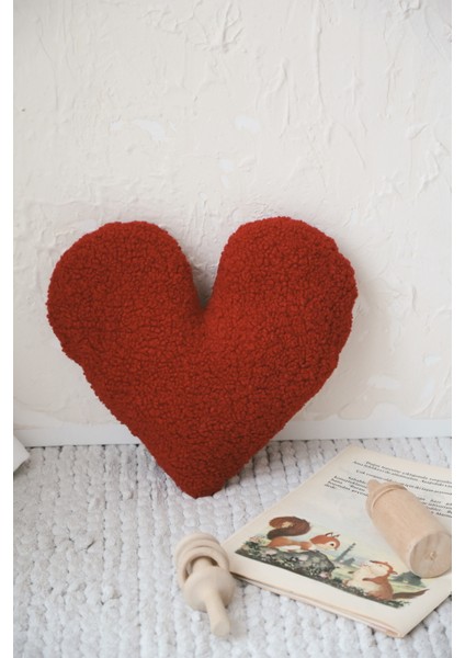 Teddy Kırmızı Kalp Yastık
