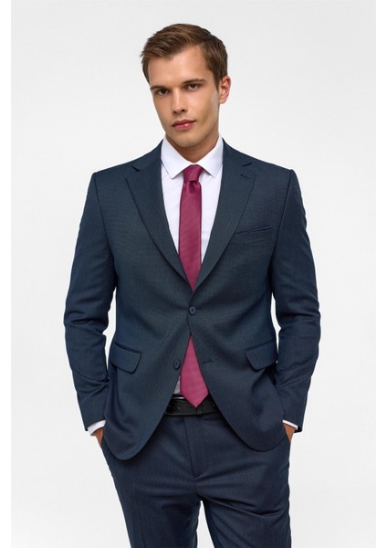 Lacivert Slim Desenli Mono Yaka 6 Drop Takım Elbise fiyatları