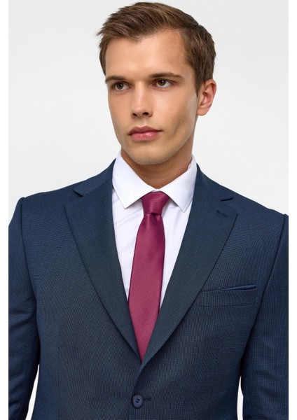 Lacivert Slim Desenli Mono Yaka 6 Drop Takım Elbise fırsatları