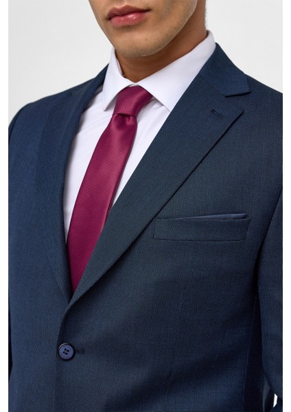 Lacivert Slim Desenli Mono Yaka 6 Drop Takım Elbise indirimleri