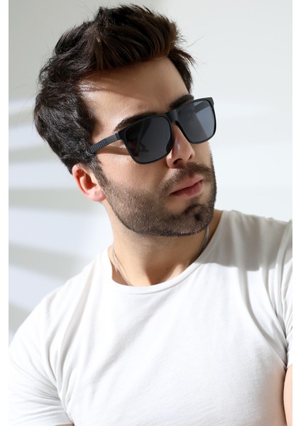 Erkek Kare Aksesuarlı Polarize Mat Güneş Gözlüğü 23062 C2