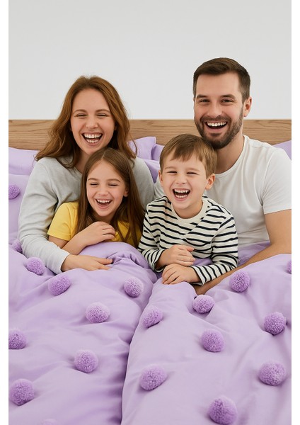 Courchevel Özel Tasarım Nevresim Takımı Çift Kişilik Lila