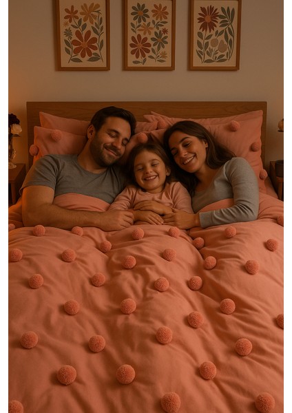 Courchevel Özel Tasarım Nevresim Takımı Çift Kişilik Pudra indirimleri