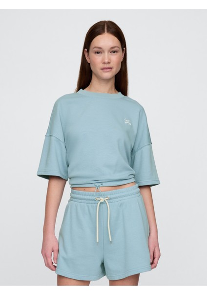 Kadın Açık Mavi Vintagesoft Gap Logo Bungee Sweatshirt
