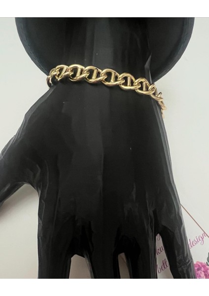 Kadın 14 Ayar Altın Kaplama Xuping Kalın Zincir Klasik Bileklik – Şık ve Gündelik Kullanım modelleri