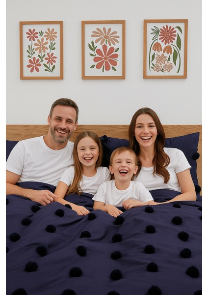 Courchevel Özel Tasarım Nevresim Takımı Çift Kişilik Lacivert