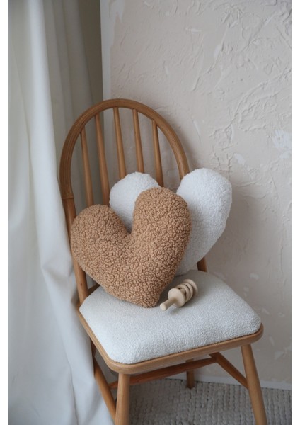 Teddy Kahve Kalp Yastık