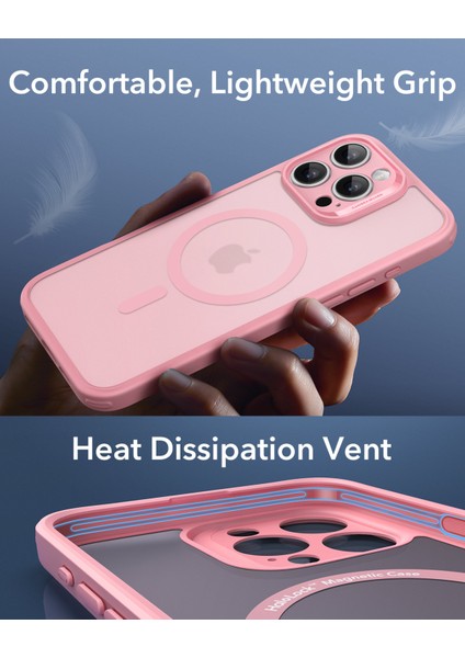 Iphone 16 Pro Max Halolock Magsafe Hybrid Silikon Kılıf Buzlu Pembe + Ekran Koruyucu Set modelleri