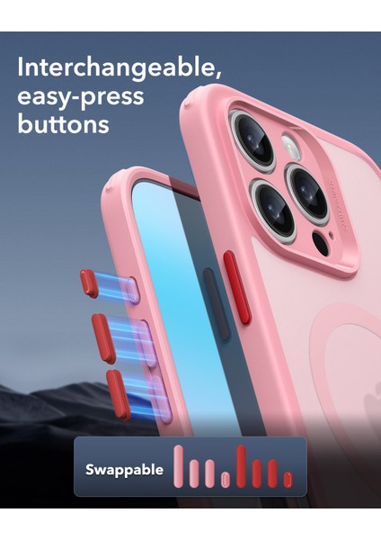 Iphone 16 Pro Max Halolock Magsafe Hybrid Silikon Kılıf Buzlu Pembe + Ekran Koruyucu Set indirimleri