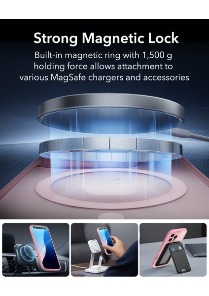 Iphone 16 Pro Max Halolock Magsafe Hybrid Silikon Kılıf Buzlu Pembe + Ekran Koruyucu Set
