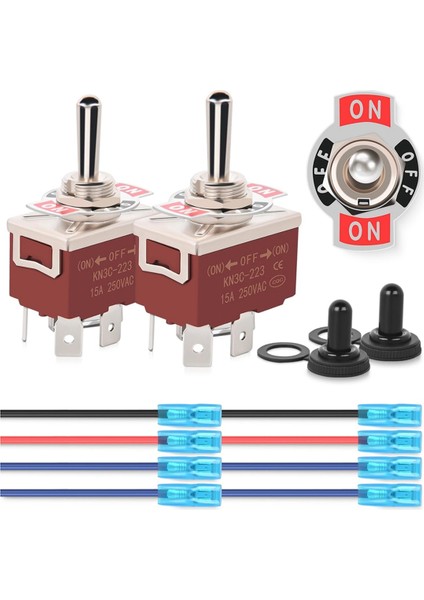 4pin Ters Polarite Geçiş Anahtarı 2 Adet 12V Anlık Salıncak Anahtarı (Yurt Dışından)