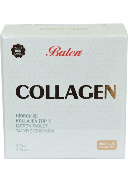 Collagen Hidrolize Kollajen Tip 1 Tablet 800 mg 60 Tablet fiyatları