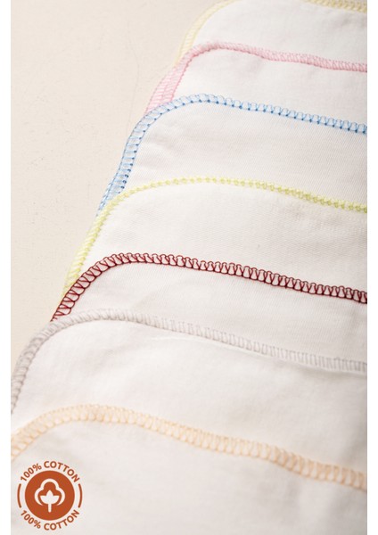 Unisex Bebek %100 Organik Pamuklu Çift Katlı 7'li Yenidoğan Bebek Süprem Ağız Mendili Renkli Set fırsatları