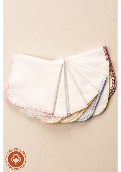 Unisex Bebek %100 Organik Pamuklu Çift Katlı 7'li Yenidoğan Bebek Süprem Ağız Mendili Renkli Set indirimleri