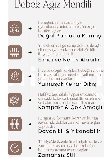 Unisex Bebek %100 Organik Pamuklu Çift Katlı 7'li Yenidoğan Bebek Süprem Ağız Mendili Renkli Set