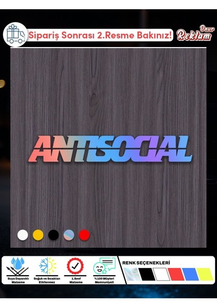 Antısocıal Yazılı Araç Sticker – Minimal ve Tarz Tasarım