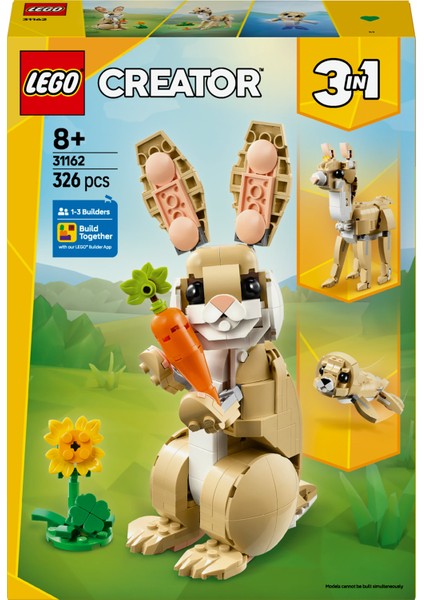 ® Creator 3’ü 1 Arada Sevimli Tavşan 31162 - 8 Yaş & Üzeri Çocuklar için Yaratıcı Oyuncak Yapım Seti (326 Parça) modelleri