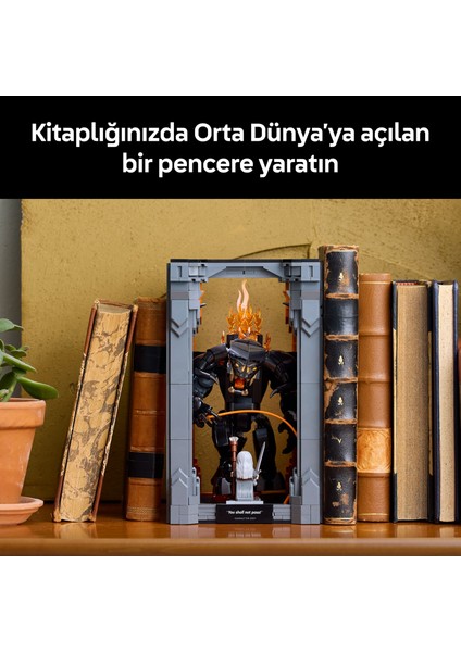 ® Icons Yüzüklerin Efendisi: Balrog Kitaplık Dekoru 10367 -Tolkien Hayranı Yetişkinler Için Dekoratif Yapım Seti (1201P)
