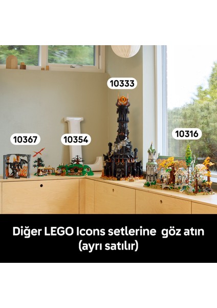 ® Icons Yüzüklerin Efendisi: Balrog Kitaplık Dekoru 10367 -Tolkien Hayranı Yetişkinler Için Dekoratif Yapım Seti (1201P)