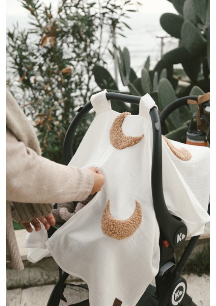 Teddy Ay Fermuarlı 2 Kat Müslin Puset Örtüsü modelleri