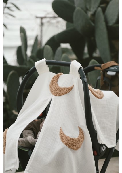 Teddy Ay Fermuarlı 2 Kat Müslin Puset Örtüsü