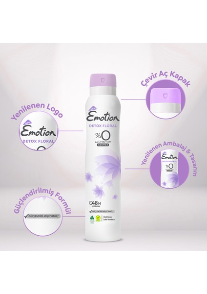Detox Floral Kadın Deodorant 6 x 200 ml fiyatları