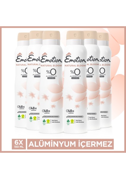 Natural Bloom Kadın Deodorant 6 x 150 ml fiyatları