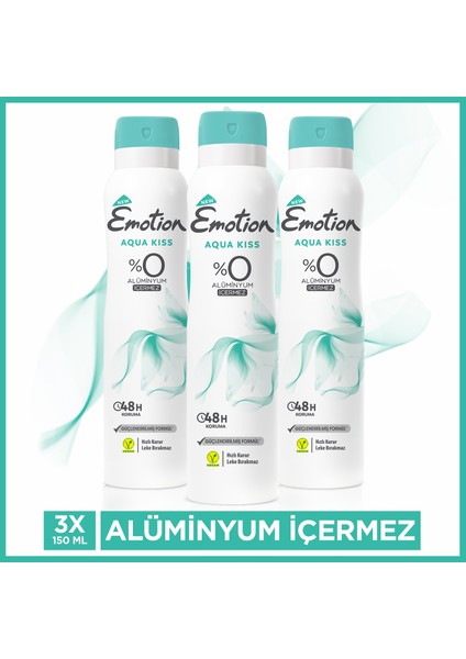 Aqua Kiss 3'lü Kadın Deodorant (3 x 150 ml) fiyatları