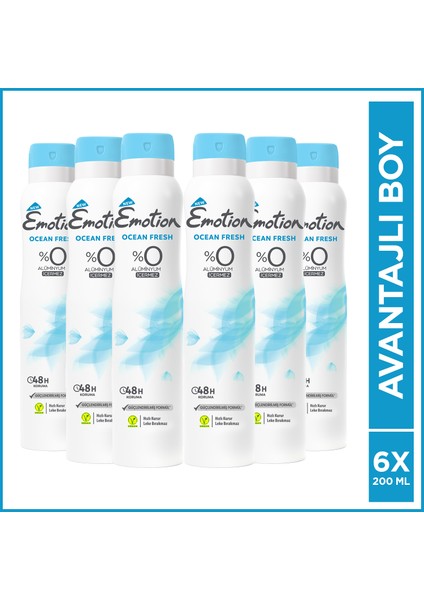 Ocean Fresh Kadın Deodorant 6 x 200 ml