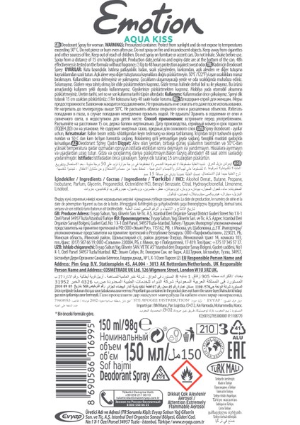 Aqua Kıss Kadın Deodorant 150 ml