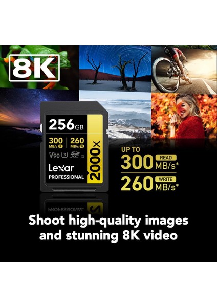 256GB 2000x Professional SDXC RDR UII Hafıza Kartı indirimleri