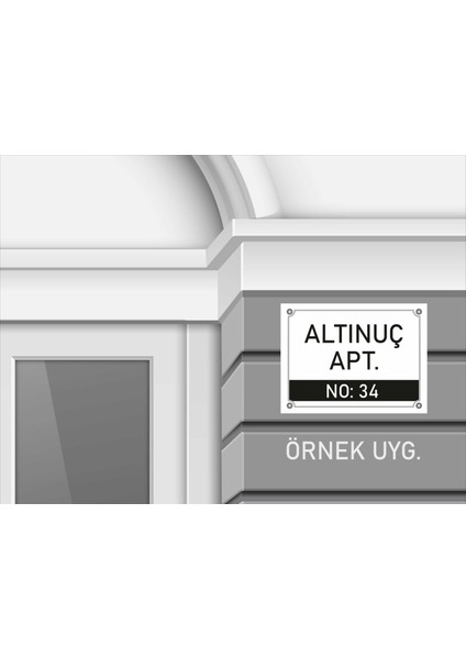 Kişiye Özel Apartman Kapı Isim Numara Pvc Levha 40X30 cm