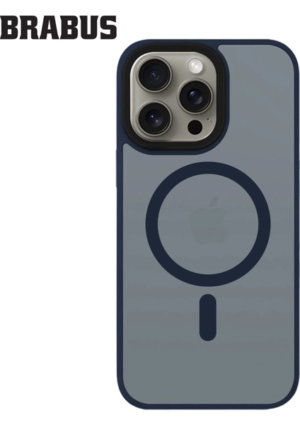 iPhone 15 Pro Max Anti-Shock Magsafe Özellikli Kenarları Yumuşak Buzlu Mat Fall Silikon Kılıf