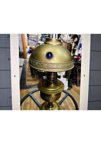 50 cm Yüksekliğinde Pirinç Fransız Gaz Lambası